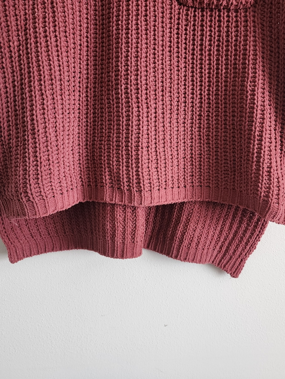POL JST349 Rust Red Brick Chenille V-Neck Sweater S - Picture 4 of 10